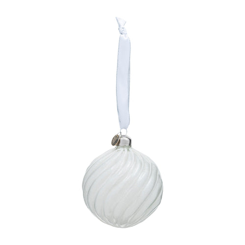 Rivièra Maison Jolly Christmas Ornament whiteDia10 - Glas - Wit - vtwonen shop