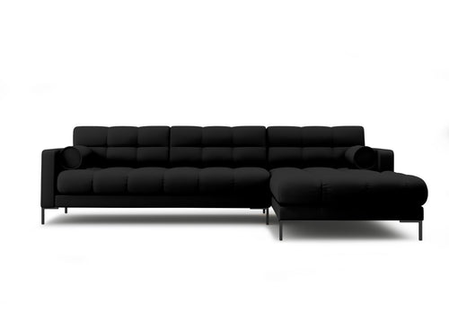 Cosmopolitan Design rechter hoekbank Bali 5-zits, structurele stof, zwart - 185x293x75cm