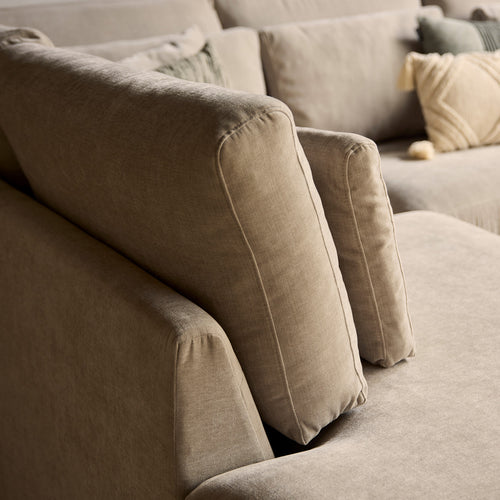 MySofa Hoekbank Jesse - Beige Stof Links - 271x222x92cm