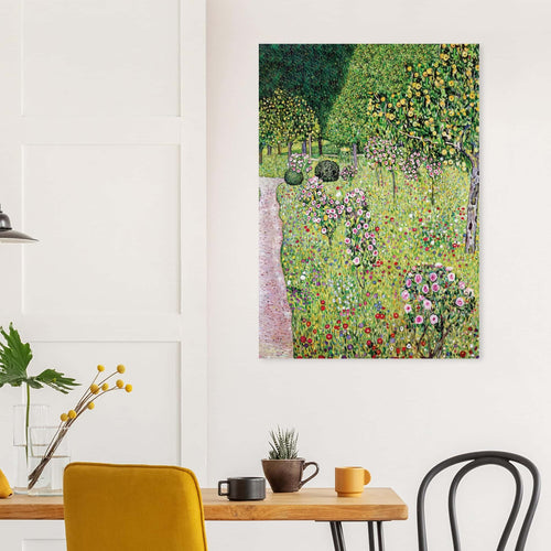 Artfulprints Poster met Lijst Gustav Klimt - Orchard with roses   - 50x70 cm - Groen