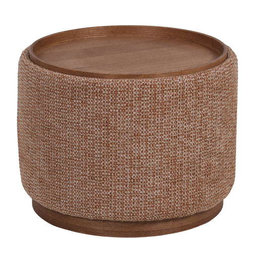DÉJA Living Salontafel Marcia - Rond Terra/Walnoot - Incl. Opbergruimte - Ø55cm