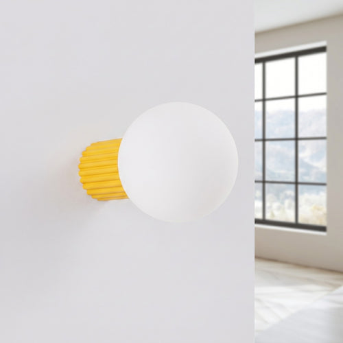 Sollux Lighting Wandlamp HALO geel IP44 - 12x17x12cm