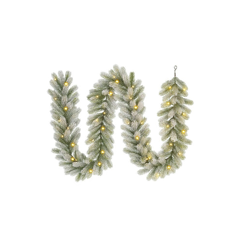 Black Box Trees Nigata Guirlande met Warm Witte LED Verlichting - L270 cm - Groen Frosted