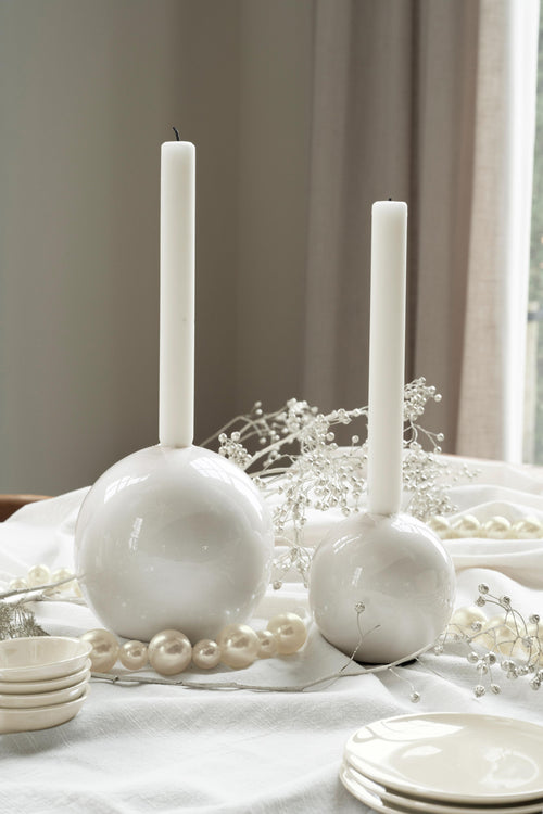 Candle Holder Metal Pearl 14cm - vtwonen shop