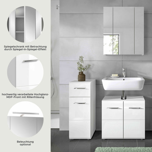 Furnilux Badkamercombinatie Ice 3-delig - 105cm x 185cm x 32cm