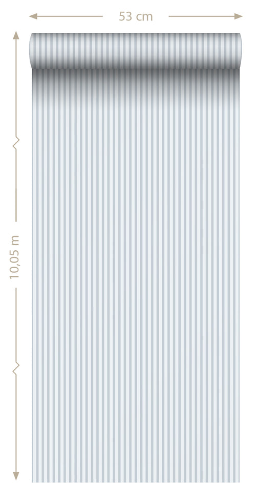 Sanders & Sanders behang strepen vergrijsd blauw - 50 x 900 cm - 935388