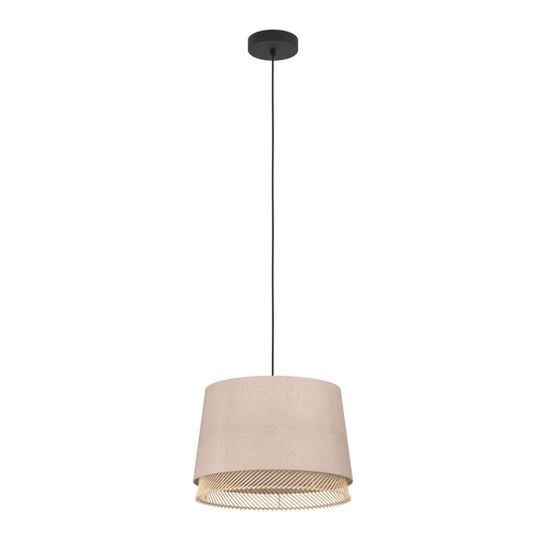 EGLO hanglamp Tabley - e27 - ø 38 cm - natuur/bruin/zwart - textiel - vtwonen shop