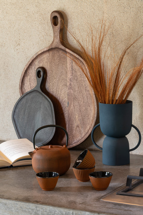 J-Line theepot - metaal - bruin - 2 stuks - vtwonen shop