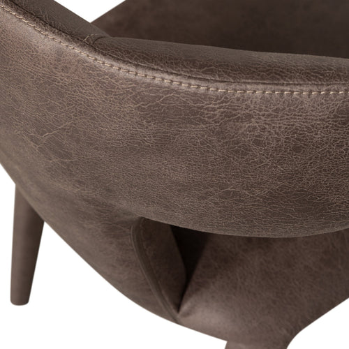 WOOOD eetkamerstoelen Permit - Leerlook - Zwart/Grijs - Set van 6