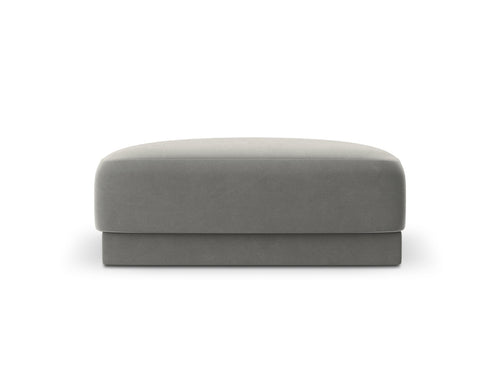 Micadoni Poef Miley flueel, lichtgrijs - 90x90x40cm