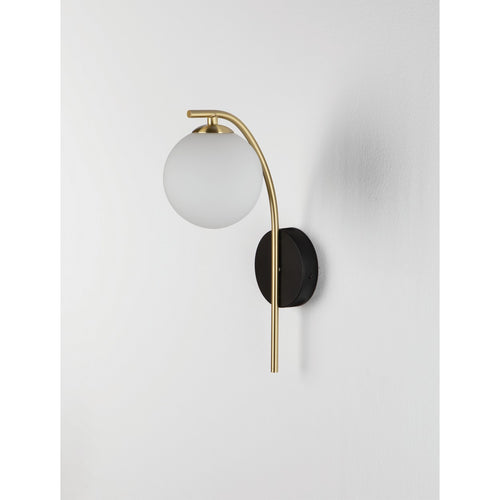 Nova Luce SAVOY Bolvormige wandlampen in opaal, satijngoud en matzwart, LED G9 1x5W