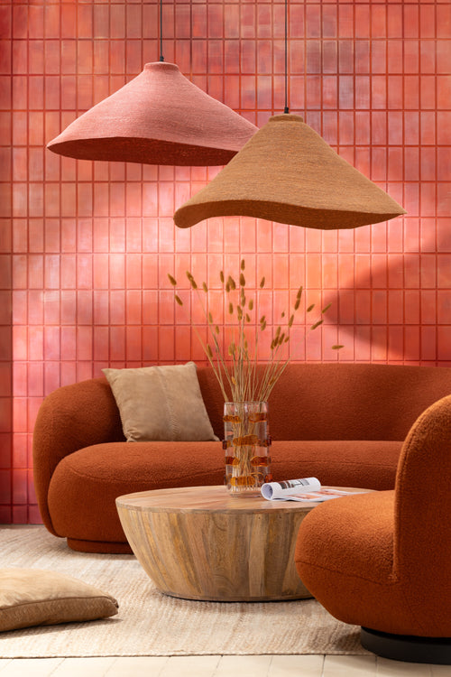 J-Line vaas Pebbles - glas - amber/transparant - large - Ø 17 cm - vtwonen shop