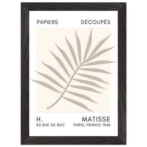 Artfulprints Poster met Lijst Matisse – Floral reef grey   - A4 21x29.7 cm - Grijs