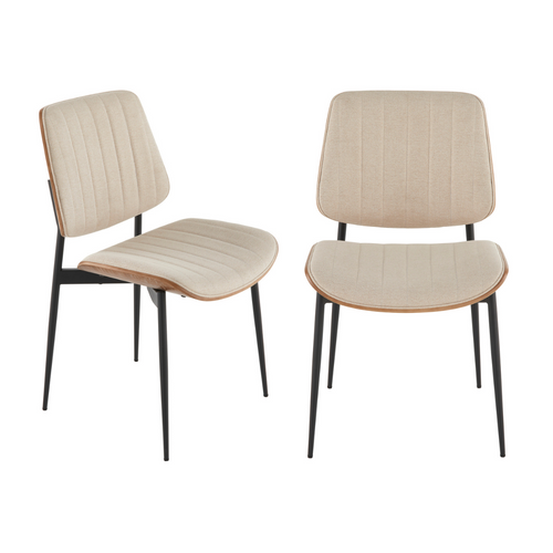Signature - GISELLE Set van 2 Eetkamerstoelen - Beige - 56x48,5x82,5 cm