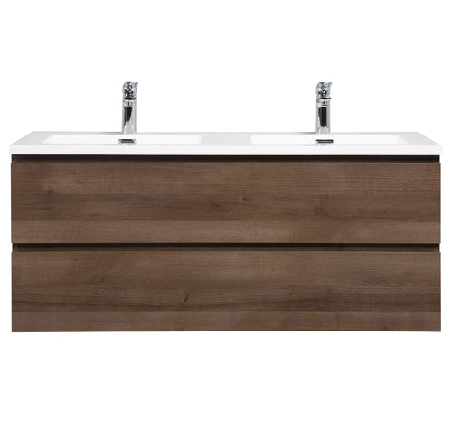 Badplaats Badkamermeubel Set Angela 120 cm – Bruin Eiken – Badmeubel met Wastafel