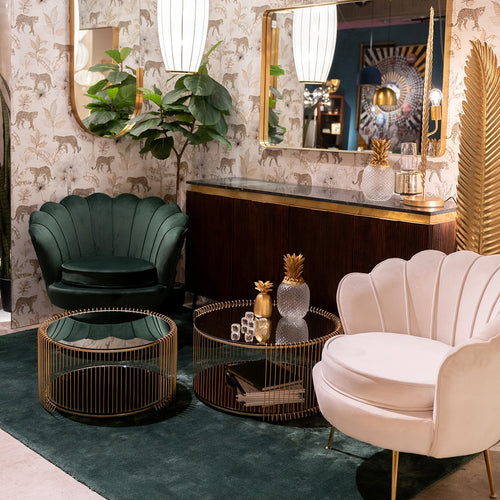 Kare Design Fauteuil Water Lily fluweel groen