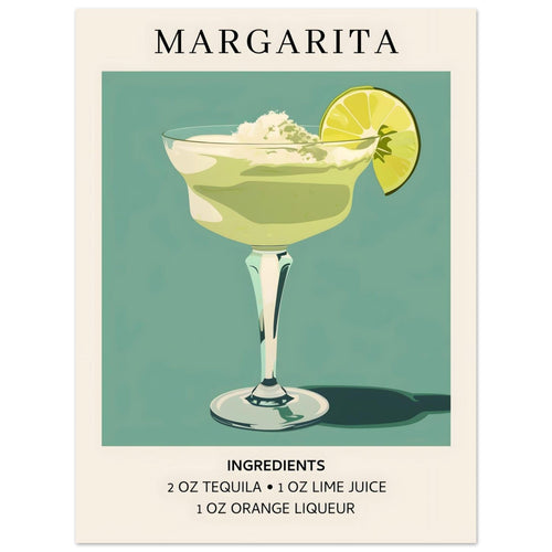 Artfulprints  Margarita cocktail - Ingrediënten   poster 30x40 cm - vtwonen shop