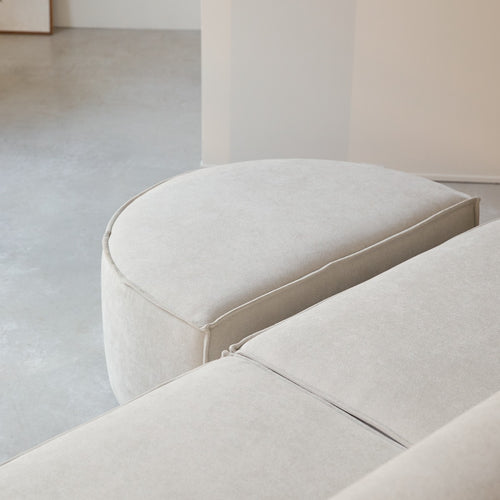 Tikamoon Afgeronde modulaire 2-zitsbank in beige stof - Beige