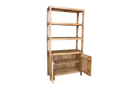 Giga Meubel Wandkast Louie - Mangohout - Naturel - 100x40x200cm - vtwonen shop