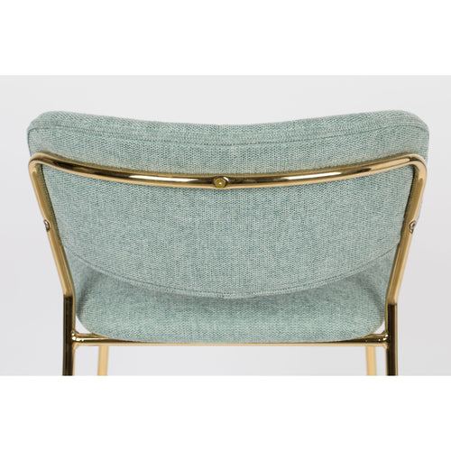 Housecraft Living Jolien Barkrukken rugleuning 65 cm Goud/ Lichtgroen - Set van 2