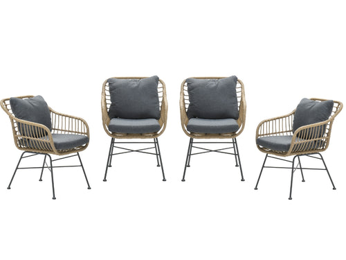 Garden Impressions Margriet tuinstoelen set van 4 natural