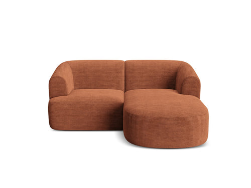 Cosmopolitan Design Modulaire hoekbank rechts Campi 3-zits, ribfluwelen terracotta - 156x180x70cm