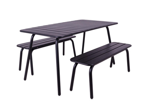 MaximaVida metalen picknickset Max 150 cm zwart – 3-delig - vtwonen shop