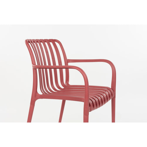 Housecraft Living Amae Tuinstoel Armleuning Kunststof Rood - Set van 4