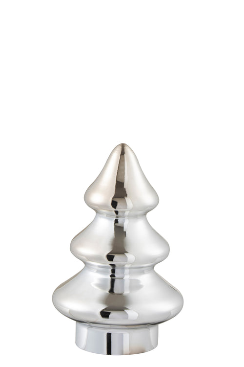 J-Line decoratie Kerstboom - glas - zilver - small - vtwonen shop