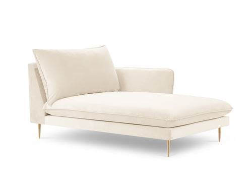 Cosmopolitan Design rechter chaise longue Vienna flueel, lichtbeige - 170x110x95cm