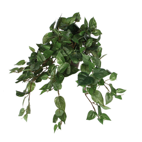 Mica Decorations Scindapsus Kunst Hangplant in Bloempot Stan - H45 x Ø25 cm - Groen