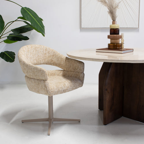 DÉJA Living Eetkamerstoel Milou - Taupe - Draaibaar - Set van 2 - vtwonen shop