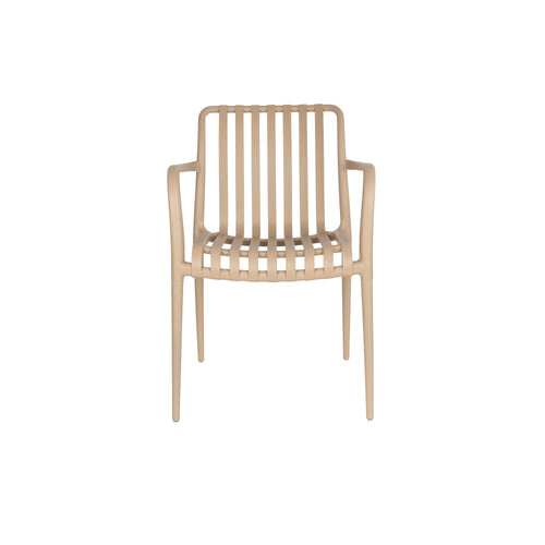 Housecraft Living Amae Tuinstoel Armleuning Kunststof Beige - Set van 4