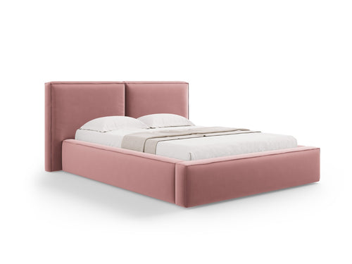 Micadoni Opbergbed met hoofdeinde Jodie 140x200cm, flueel, roze - 228x194x108cm