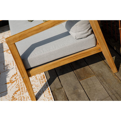 WOOOD loungeset buiten Lucca - Teak - Naturel  - 68x222x222 - vtwonen shop