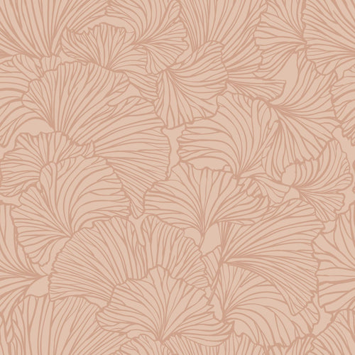 ESTAhome behang ginkgo bladeren licht terracotta - 53 cm x 10.05 m - 139490