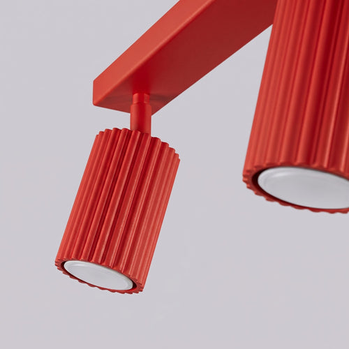 Sollux Lighting Plafondlamp KARBON 3L rood - 45x6,5x16,5cm