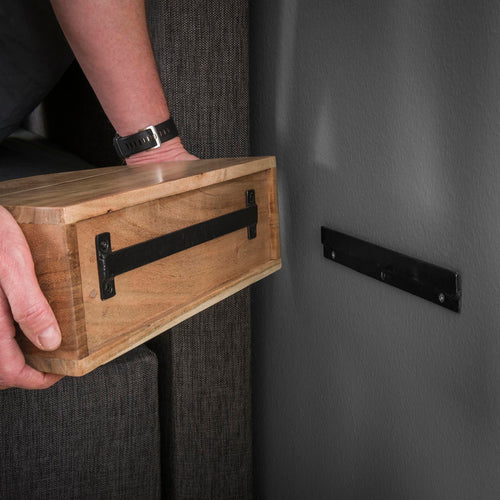 Giga Meubel Nachtkastje Curve - Naturel Acaciahout - 40x20x12cm - vtwonen shop