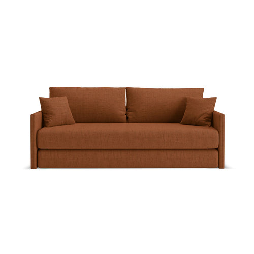 Cosmopolitan Design - Converteerbare bank Shannon 3-zits, structurele stof baksteen - 94x209x87cm