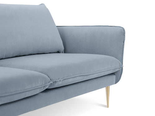 Cosmopolitan Design Bank Vienna 4-zits, flueel, lichtblauw - 92x230x95cm