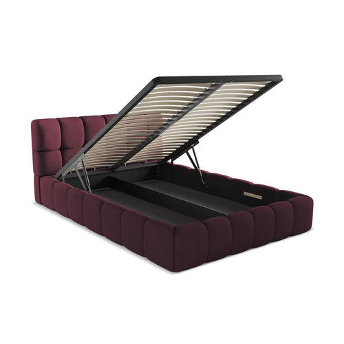 LaMiaSofa Bed met opbergruimte Roma - chenille stof - bordeaux - 160x228x82