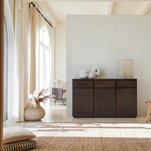 Tikamoon Massief mahoniehouten buffet 150 cm - Bruin