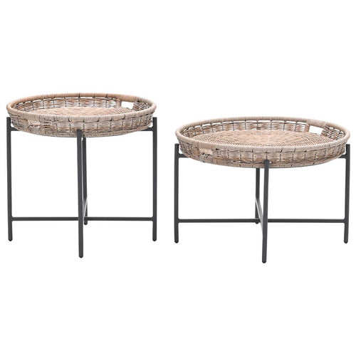 Garden Impressions bijzettafels Nigori natural rotan - 2-delig - vtwonen shop