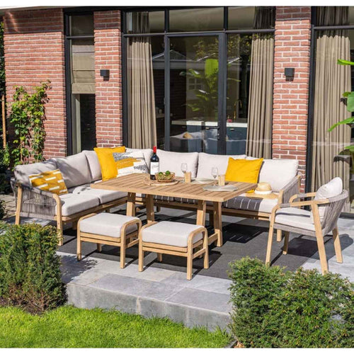 Garden Impressions lounge dining set Alora grey sand - 3-delig links