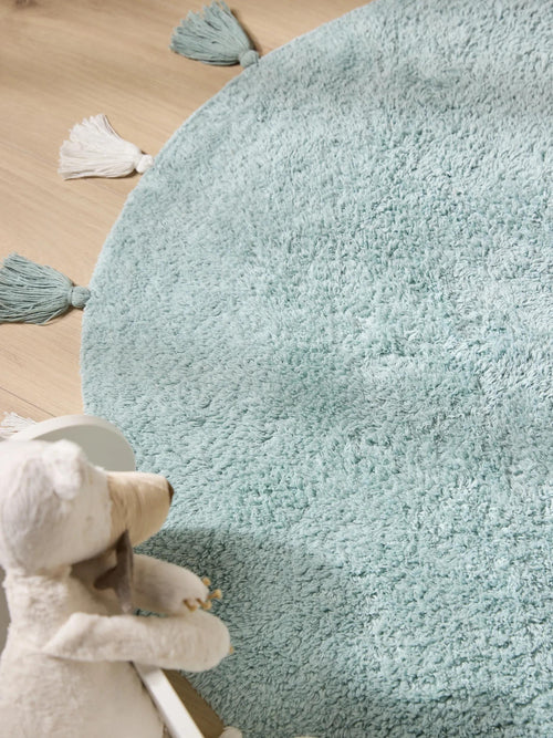 benuta wasbaar kindervloerkleed Malu - lichtblauw - ø 100 cm