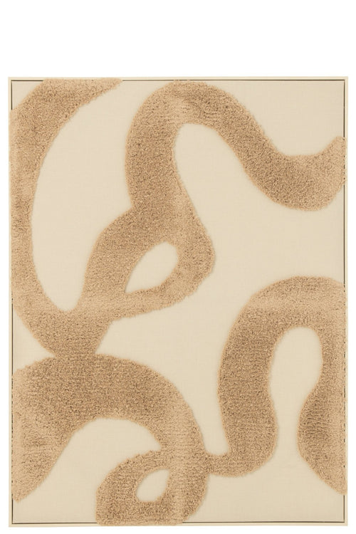 J-Line Schilderij met tufting - MDF - beige/bruin