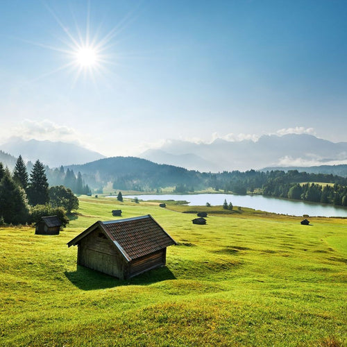 Sanders & Sanders fotobehang Alpen groen en blauw - 450 x 280 cm - 612609