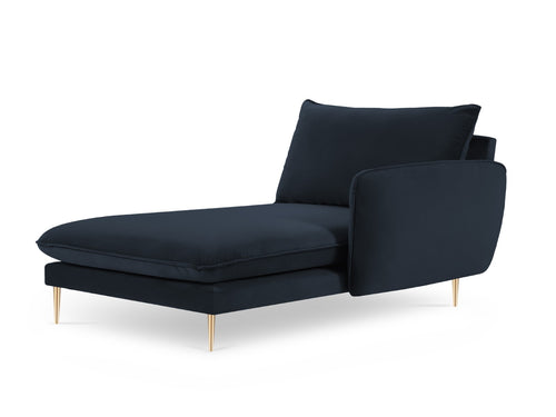 Cosmopolitan Design rechter chaise longue Vienna flueel, donkerblauw - 170x110x95cm