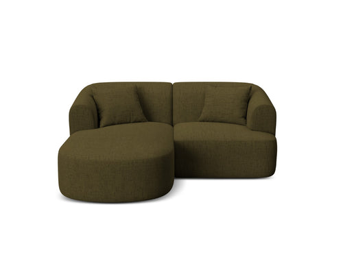Cosmopolitan Design Modulaire hoekbank links Campi 3-zits, structurele stof groente - 156x180x70cm