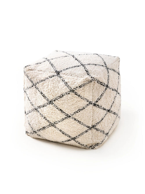 benuta poef Naomi - crème - 45x45x45 cm